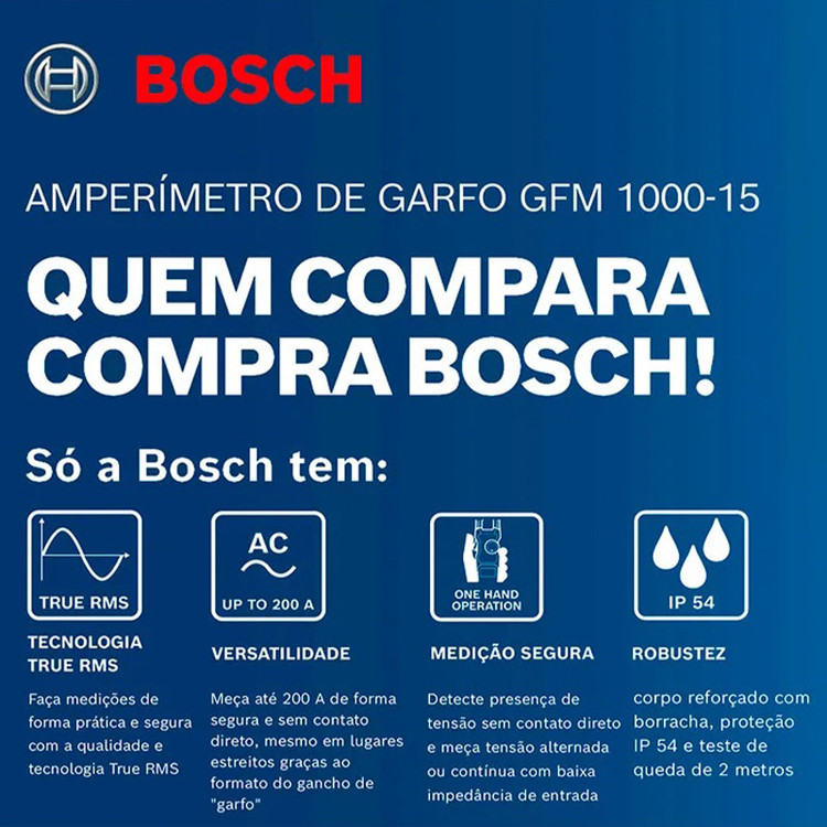 مولتی متر کلمپی دیجیتال 200 آمپر بوش مدل GFM 1000-15 کد 0601077400