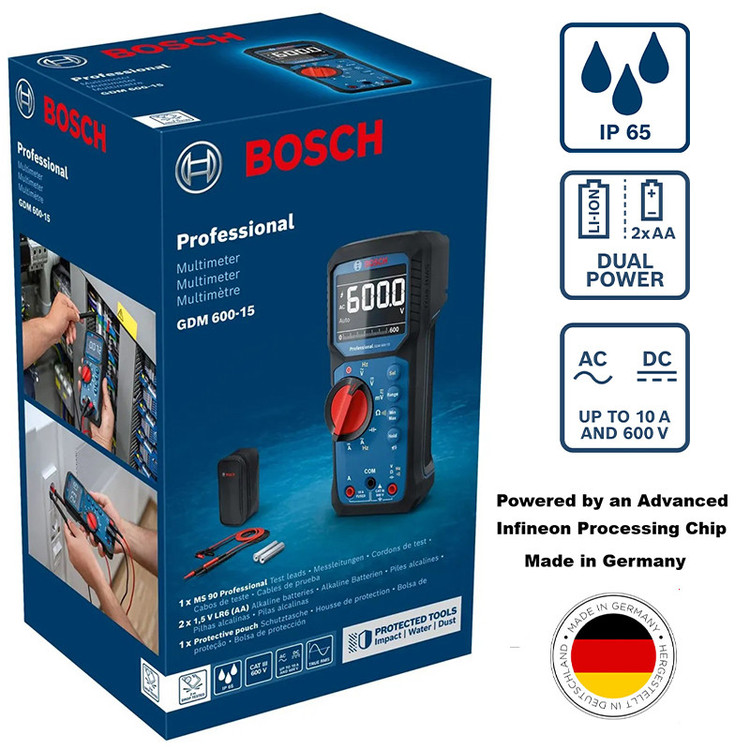 مولتی متر دیجیتال 600 ولت بوش مدل فوق حرفه ای کد GDM 600-15 Extra Pro