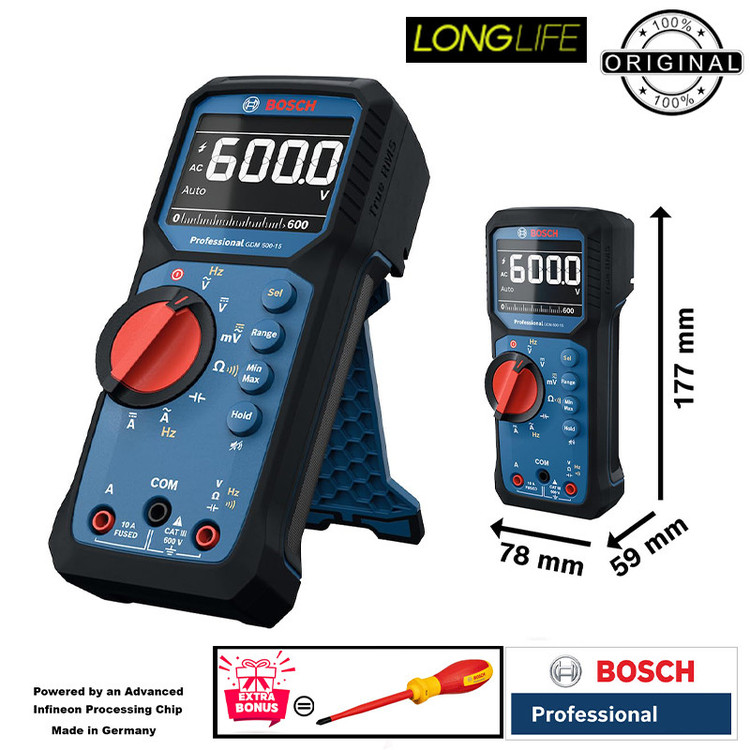 مولتی متر دیجیتال 600 ولت بوش مدل حرفه ای کد GDM 600-15 Cat lll 600V
