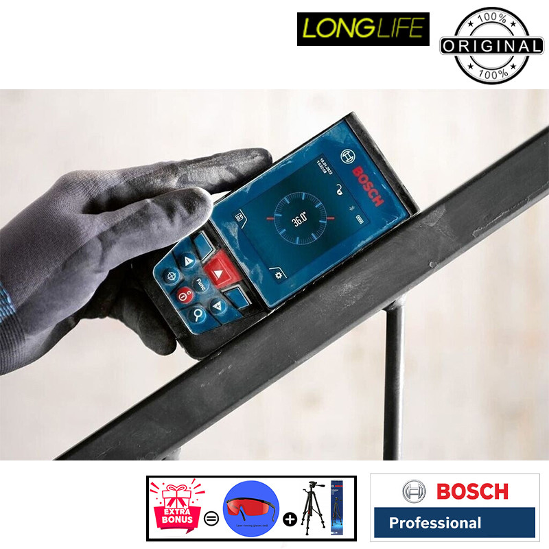 متر لیزری بوش مدل GLM 100-25 C / ISO NORM 16331-1 + BT150 + Red Glass Laser برد 100 متر