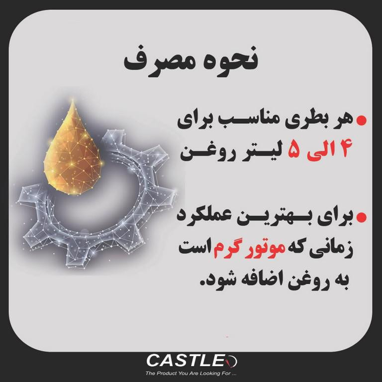 مکمل روغن موتور کستل مدل نانو اویل گارد حجم 200 میلی لیتر