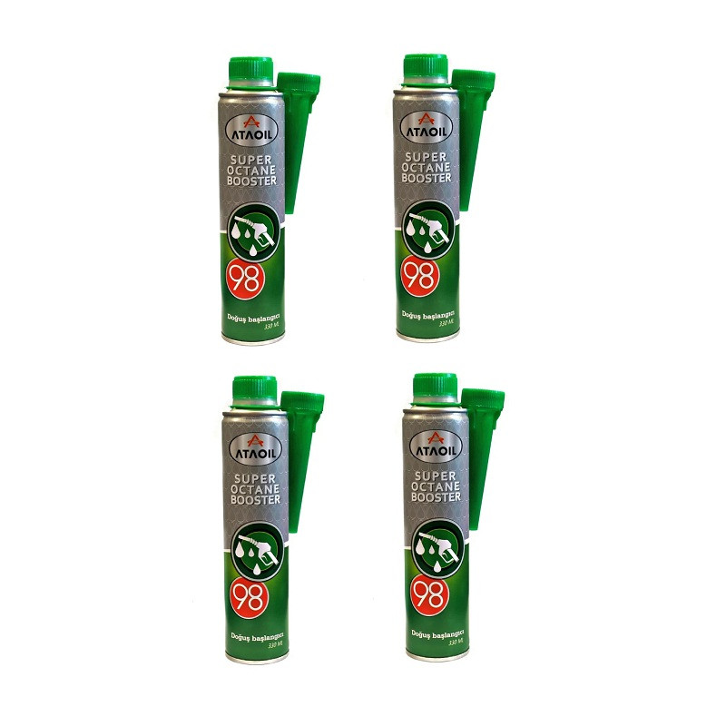 مکمل سوخت خودرو بنزینی آتا اویل مدل 98 سوپر متال حجم 330 میلی لیتر بسته 4 عددی