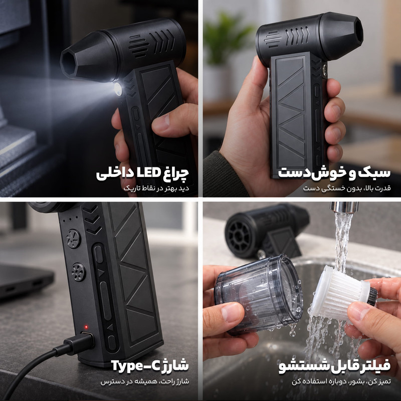 دستگاه دمنده و مکنده شارژی ۶۵ وات ۱.۸ متر مکعب در دقیقه ویولت مدل RH-BV-1