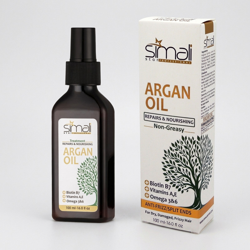 روغن آرگان ترمیم کننده سیمالی استار مدل Anti Frizz مناسب برای موهای خشک و آسیب دیده حجم 100 میلی لیتر