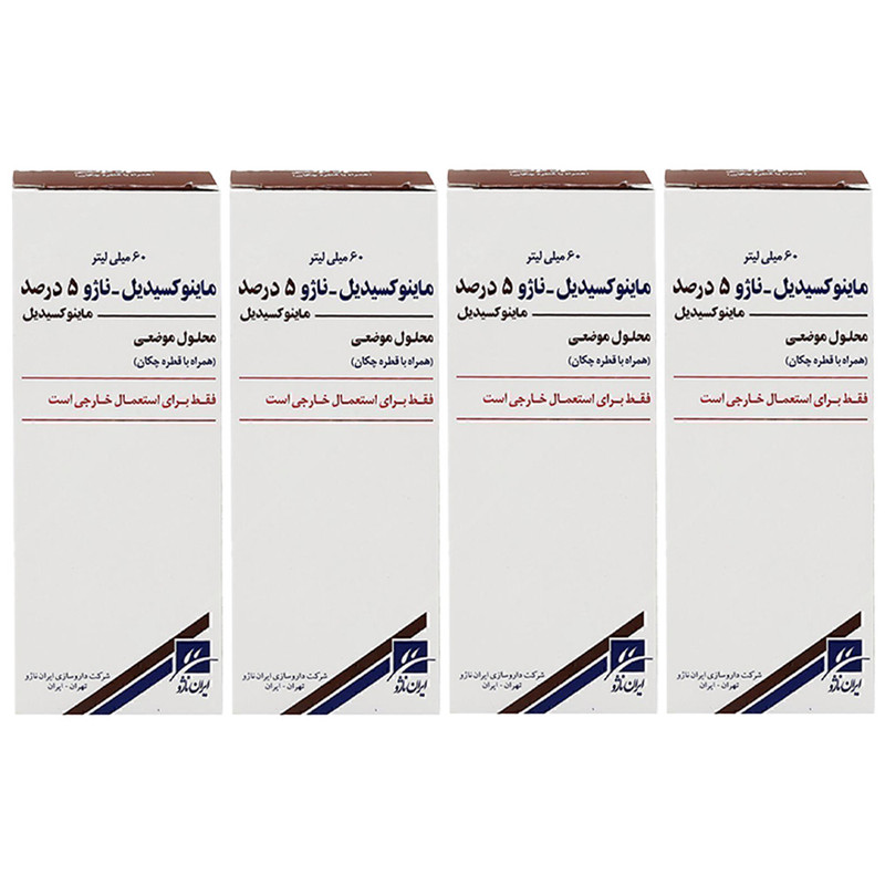 لوسیون تقویت کننده مو ناژو مدل ماینوکسیدیل 5 درصد مناسب برای انواع مو حجم 60 میلی لیتر بسته 4 عددی