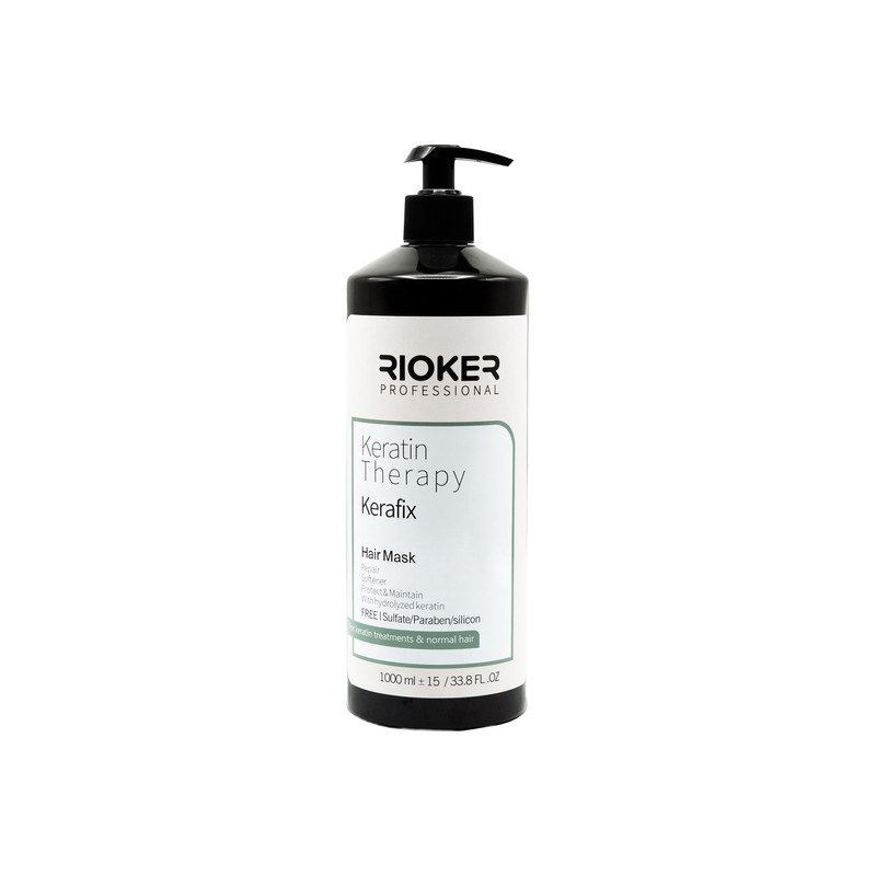 ماسک مو تثبیت کننده ریوکر مدل کرافیکس مناسب برای موهای رنگ شده و کراتین شده حجم 1000 میلی لیتر