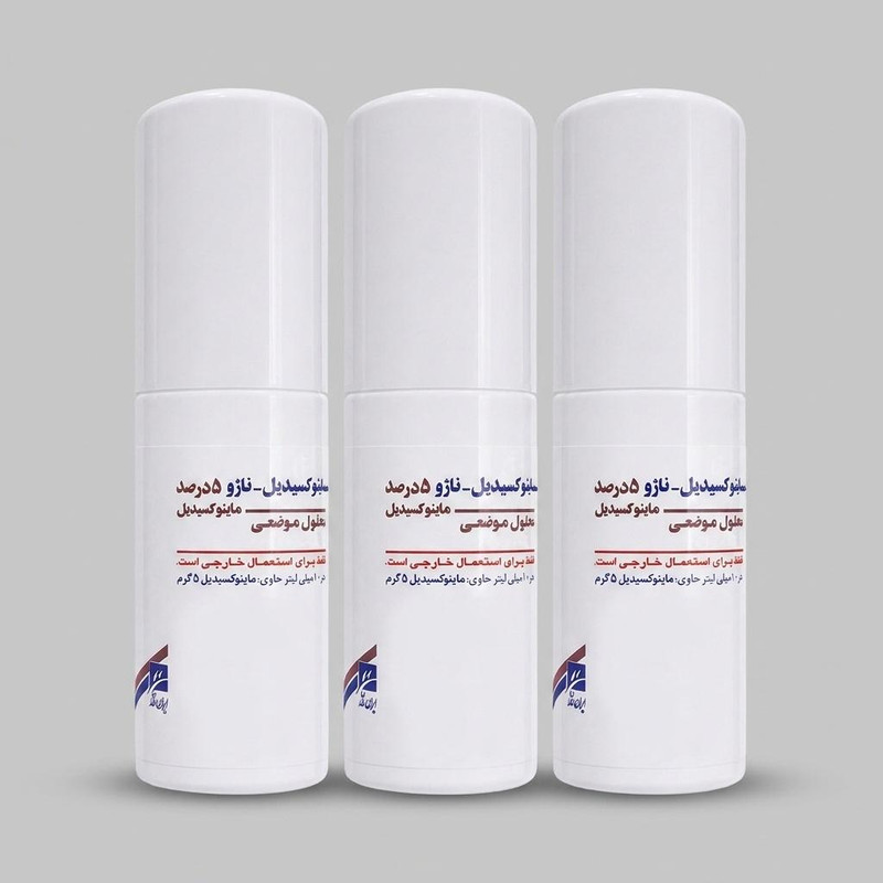 لوسیون تقویت کننده مو ناژو مدل ماینوکسیدیل 5 درصد مناسب برای انواع مو حجم 60 میلی لیتر بسته 3 عددی