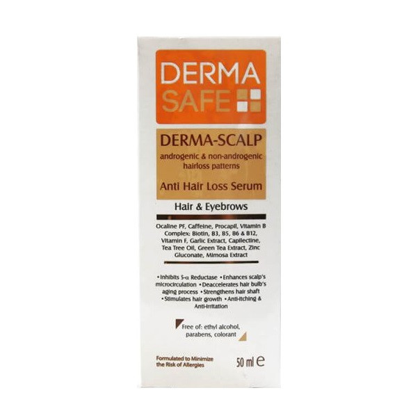 سرم تقویت کننده مو و ابرو درماسیف مدل H&E حجم 50 میلی لیتر