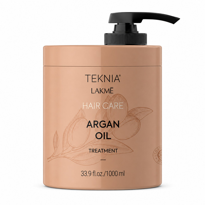 ماسک مو لاکمه مدل argan-oil مناسب موهای کراتین شده سازگار با انواع مو حجم 1000 میلی‌لیتر