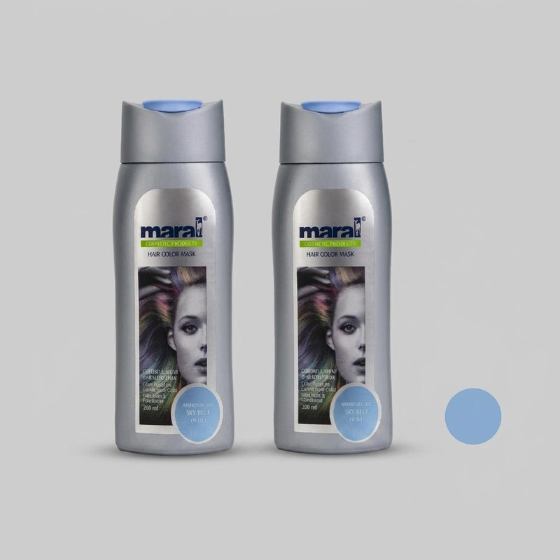 شامپو رنگساژ مارال شماره 9.01 حجم 400 میلی لیتر رنگ اسکای بلو مجموعه دو عددی