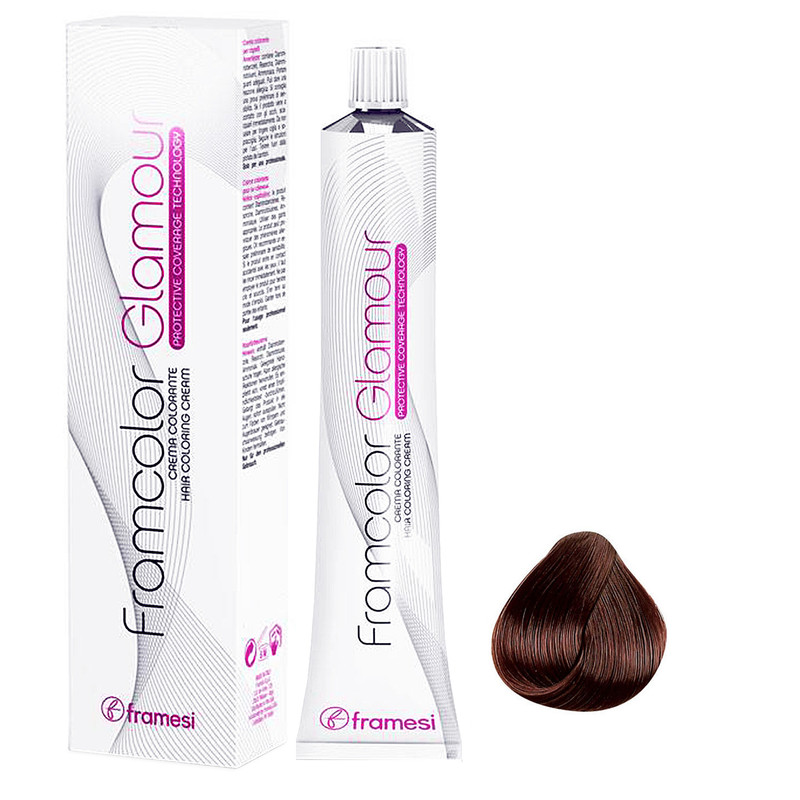 رنگ مو فرامسی مدل Framcolor Glamour شماره 6.64 حجم 100 میلی لیتر رنگ بلوند شکلاتی بادامی تیره